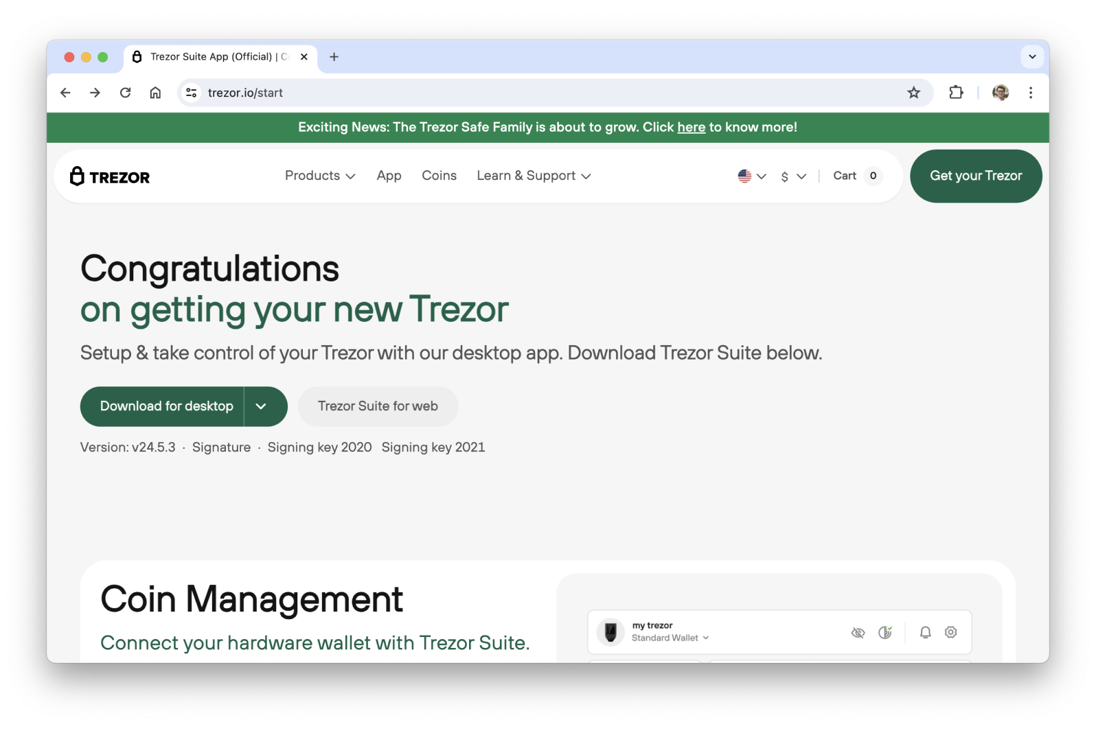 Trezor Iostart